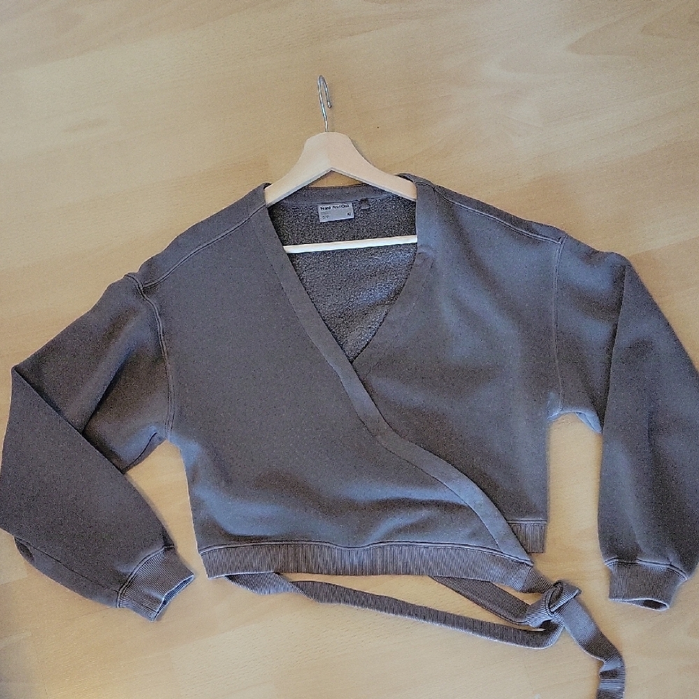 Gray Wrap Sweater